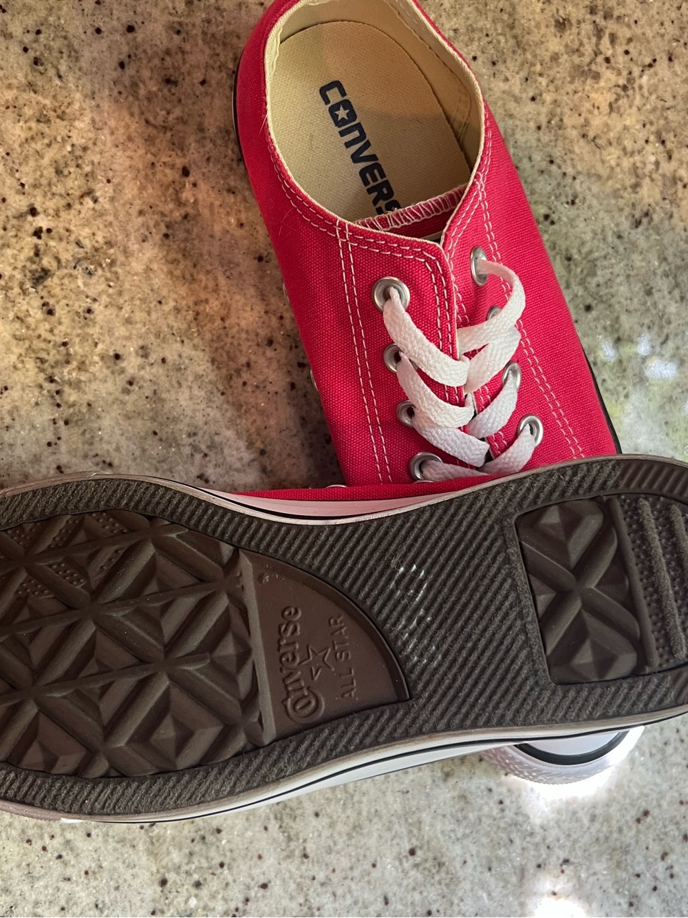 Converse Womens Low-Top Canvas Sneakers - Bright Pink and Cowhide Leather Purse - Picture 4 of 7